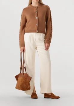 camel dante6 trui haby braided cardigan