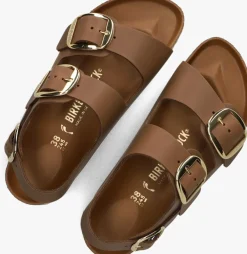 cognac birkenstock sandalen milano big buckle