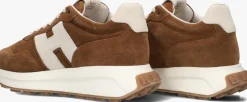 cognac hogan lage sneakers h641 allacciato h patch