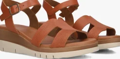 cognac lina locchi sandalen met hak 8224