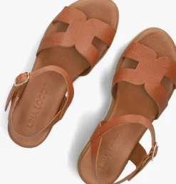 cognac lina locchi sandalen met hak 8224