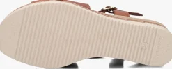 cognac lina locchi sandalen met hak 5547