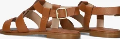 cognac stefano lauran platte sandalen 24200