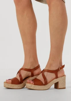 cognac stefano lauran sandalen met hak 2505