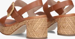 cognac stefano lauran sandalen met hak 24199