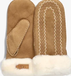 cognac ugg handschoenen atherson embroidered mitten