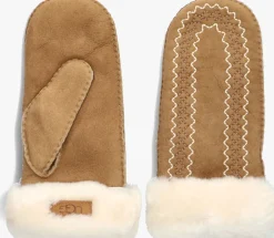 cognac ugg handschoenen atherson embroidered mitten
