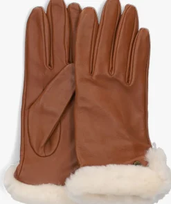 cognac ugg handschoenen leather sheepskin vent glove