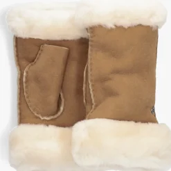 cognac ugg handschoenen sheepskin fingerless glove