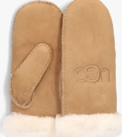 cognac ugg handschoenen shearling ugg embroider mitten