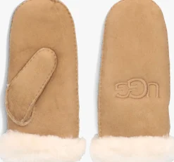 cognac ugg handschoenen shearling ugg embroider mitten