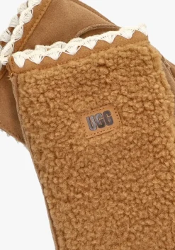 cognac ugg handschoenen uggfluff scalloped mitten