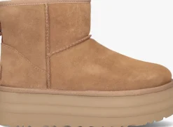 cognac ugg vachtlaarzen w classic mini platform