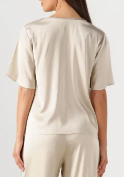 creme mos mosh blouses mmevie v-neck satin blouse