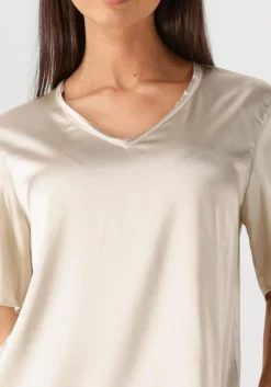 creme mos mosh blouses mmevie v-neck satin blouse