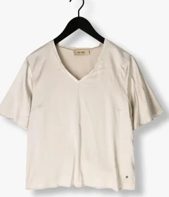 creme mos mosh blouses mmevie v-neck satin blouse