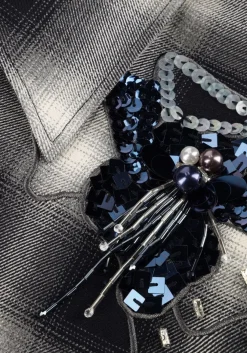 dante6 eason check emballished shirt