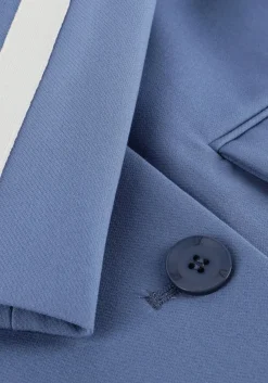 donkerblauwe alix the label blazer ladies woven stripe tape blazer