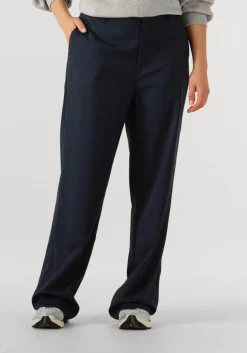 donkerblauwe alix the label wijde broek ladies woven clean pants