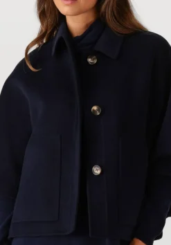 donkerblauwe alter ego faux fur jas lena