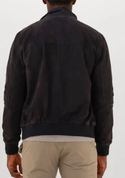 donkerblauwe alter ego leren jas chris