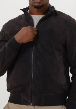 donkerblauwe alter ego leren jas chris