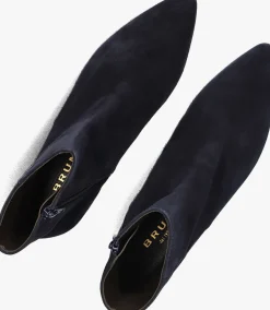 donkerblauwe brunate enkellaarsjes 18032