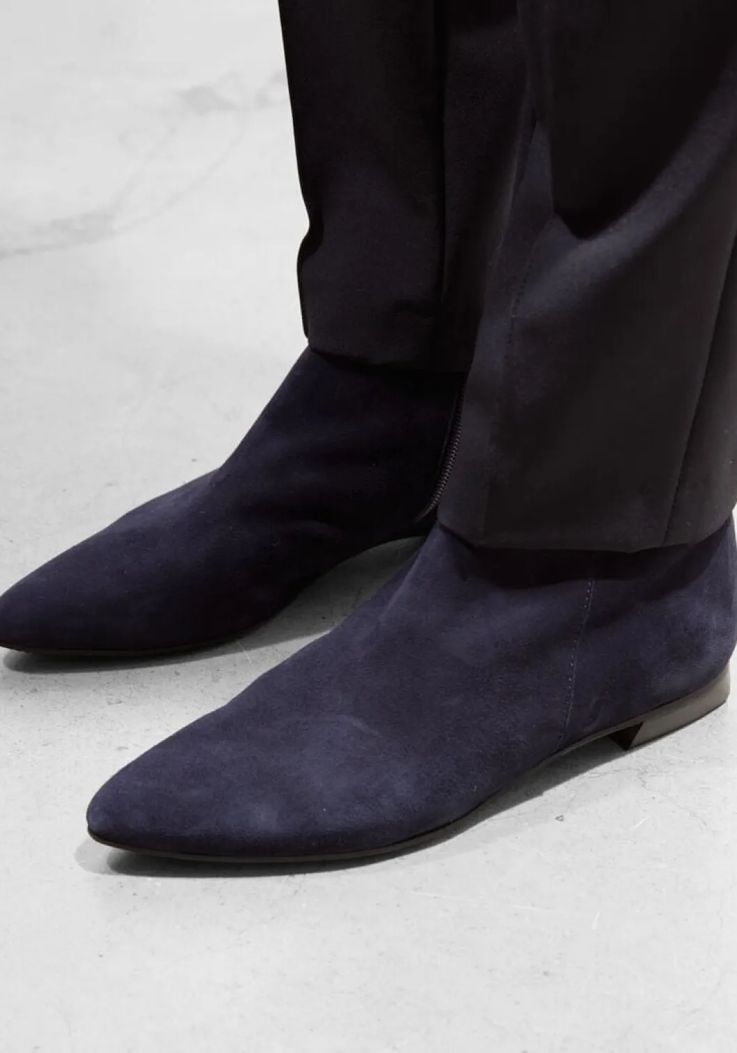 donkerblauwe brunate enkellaarsjes 18032