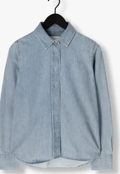 donkerblauwe closed blouses classic shirt