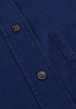 donkerblauwe closed blouses cropped classic shirt