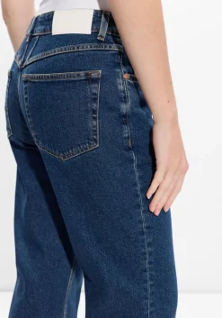 donkerblauwe closed straight leg jeans milo