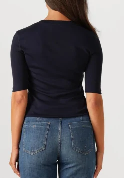 donkerblauwe closed top crewneck shortsleeve