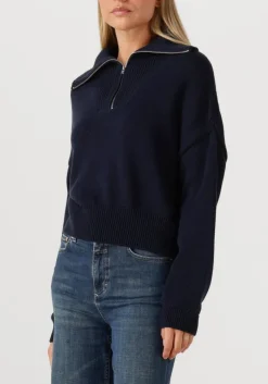 donkerblauwe closed vest cropped troyer