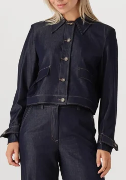 donkerblauwe co'couture blouses terry denim jacket