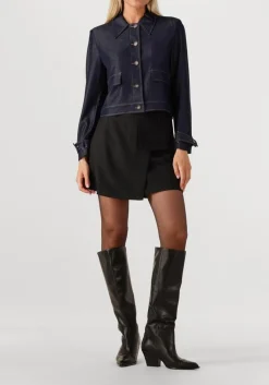 donkerblauwe co'couture blouses terry denim jacket