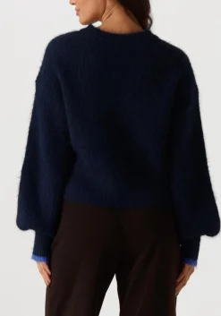 donkerblauwe co'couture truien/vesten coralee crop knit