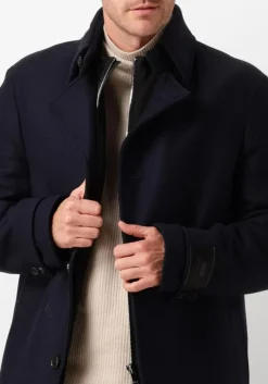 donkerblauwe drykorn mantel skaro