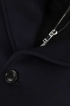 donkerblauwe drykorn mantel skaro