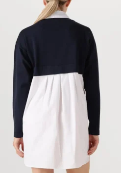 donkerblauwe elisabetta franchi mini jurk knitted dress