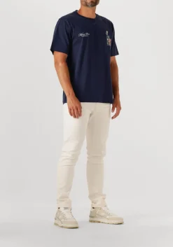 donkerblauwe filling pieces t-shirt t-shirt speaker wall