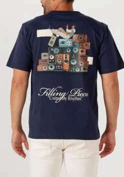 donkerblauwe filling pieces t-shirt t-shirt speaker wall