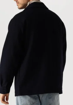 donkerblauwe forét jack lodge wool jacket