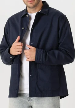 donkerblauwe forét overshirts rowan logo overshirt