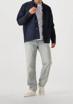 donkerblauwe forét overshirts rowan logo overshirt