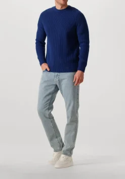 donkerblauwe forét trui delta wool knit