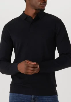 donkerblauwe genti trui polo ls