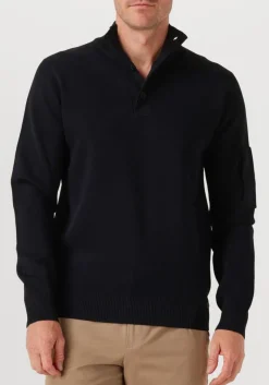 donkerblauwe genti trui turtle 3 button ls