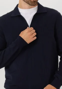 donkerblauwe gran sasso vest jacket zip