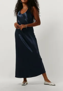 donkerblauwe greek archaic kori midi jurk 130482