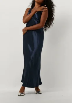 donkerblauwe greek archaic kori midi jurk 130482